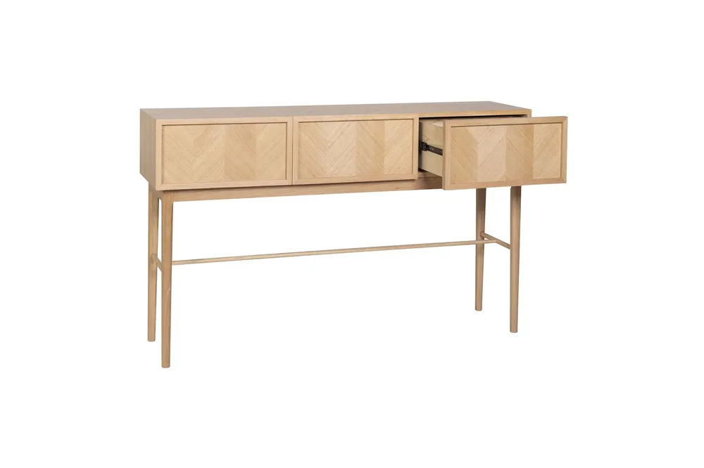 Consolle con cassetti impiallacciatura di rovere trasparente spina di pesce Hübsch - 150cm