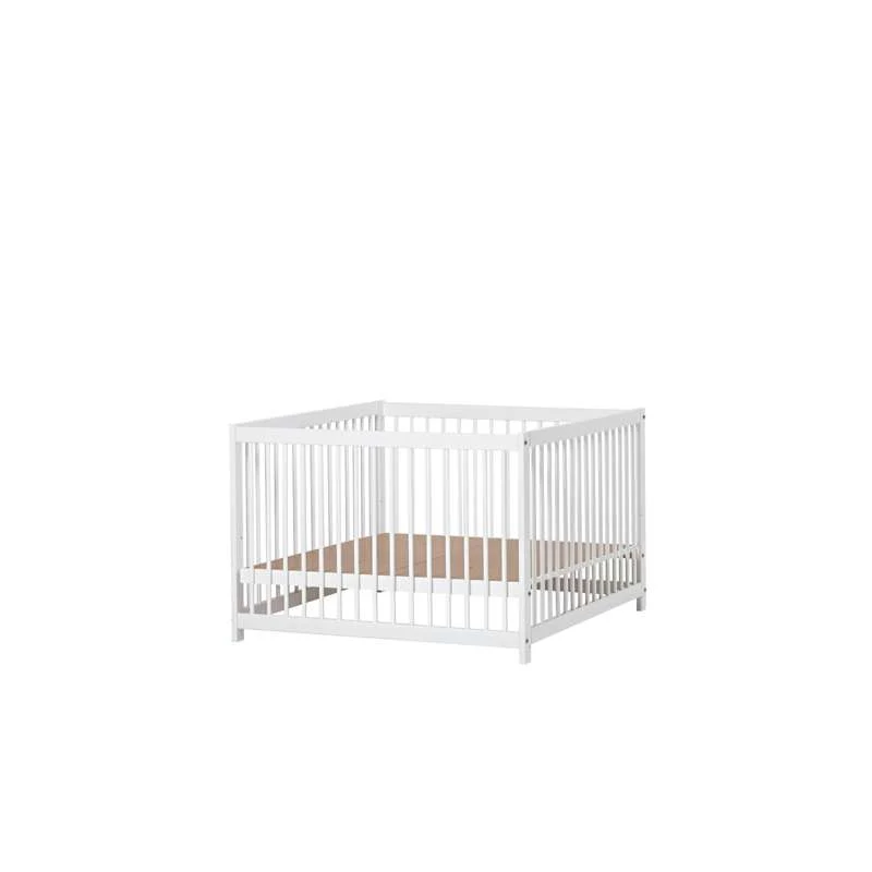 Hoppekids IDA-MARIE Kravlegård m. Madras - Hvid - 3x80x86 cm.