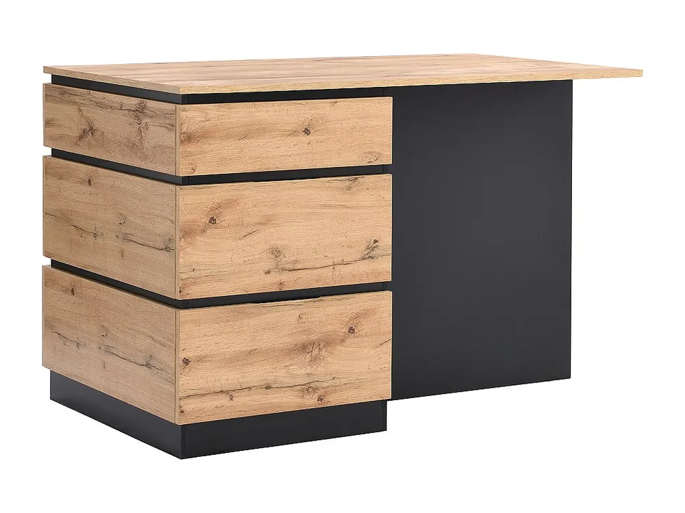 Isola centrale da cucina con 6 cassetti e 4 nicchie MDF Naturale e Nero POMARELA