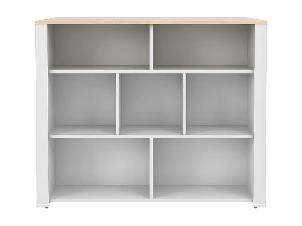 Isola centrale da cucina moderna L110,2 cm Pannello Bianco e Rovere OPOLE