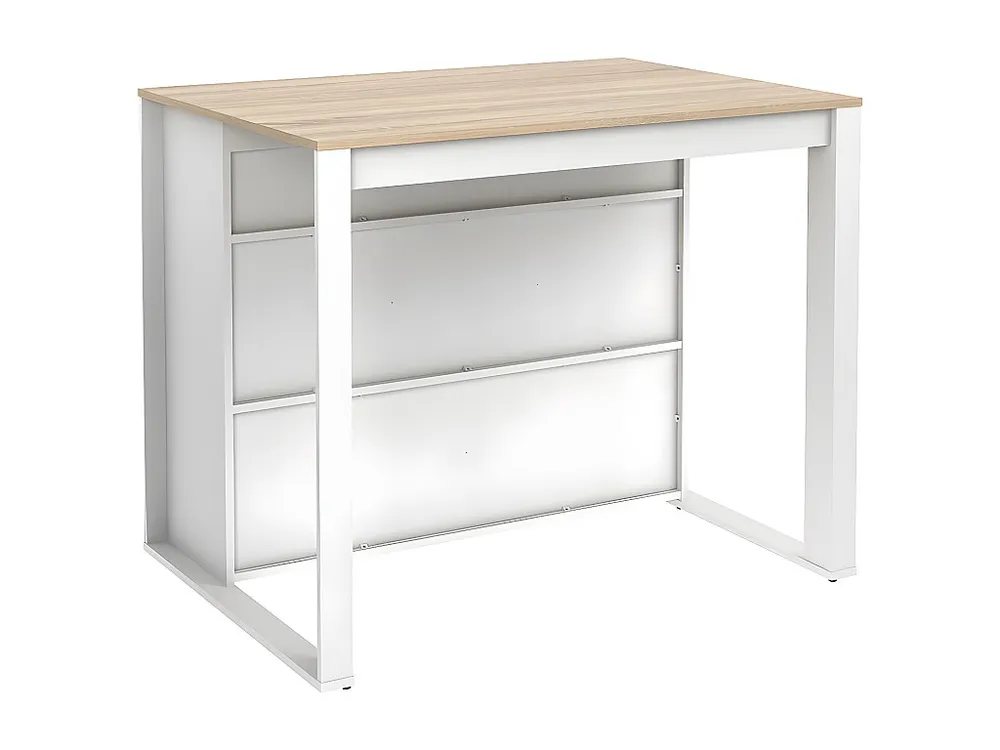 Isola centrale da cucina moderna L110,2 cm Pannello Bianco e Rovere OPOLE