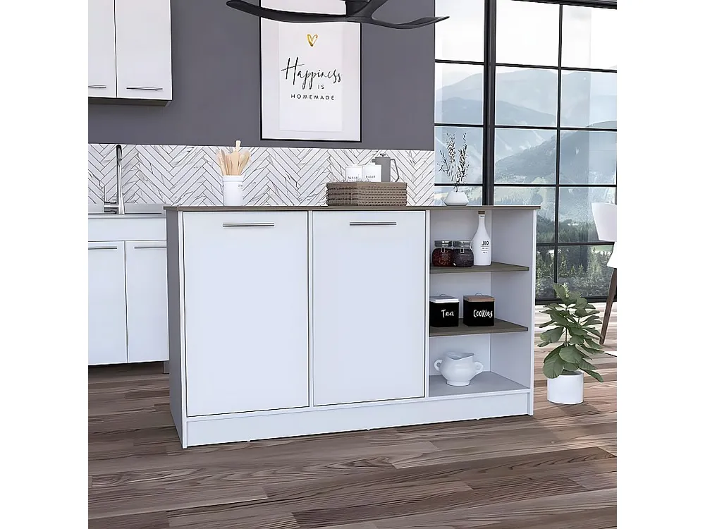 Isola da cucina Ginger con ampi spazi e piano di lavoro