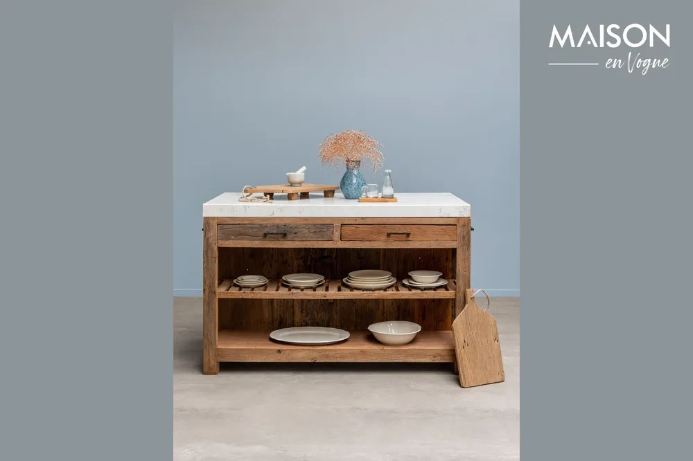 Isola da cucina legno ombroso Bianco Chehoma - 150cm