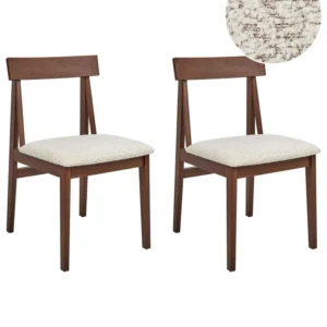 Set 2 Wooden Dining Chairs Dark and Camoscio ISLE Set Completo 12 Pezzi