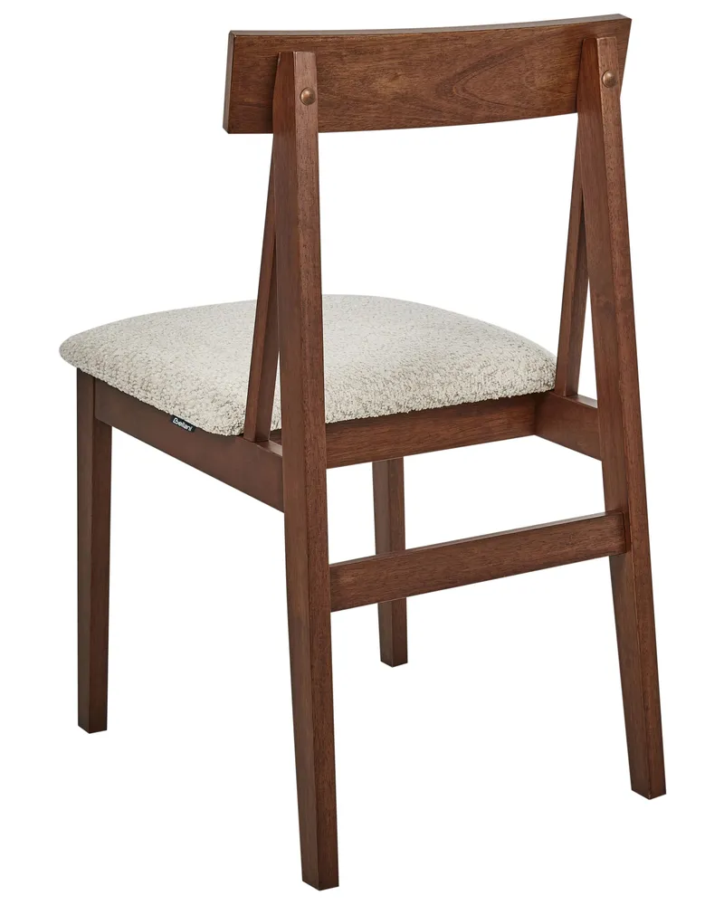 Set 2 Wooden Dining Chairs Dark and Camoscio ISLE Set Completo 12 Pezzi