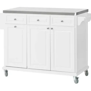 SoBuy Carrello da cucina, credenza, Mobiletto ad angolo Bianco FKW33-W