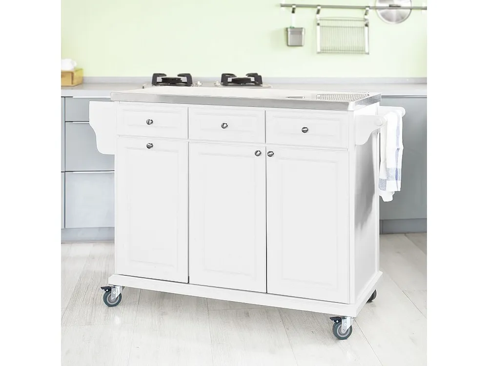 SoBuy Carrello da cucina, credenza, Mobiletto ad angolo Bianco FKW33-W