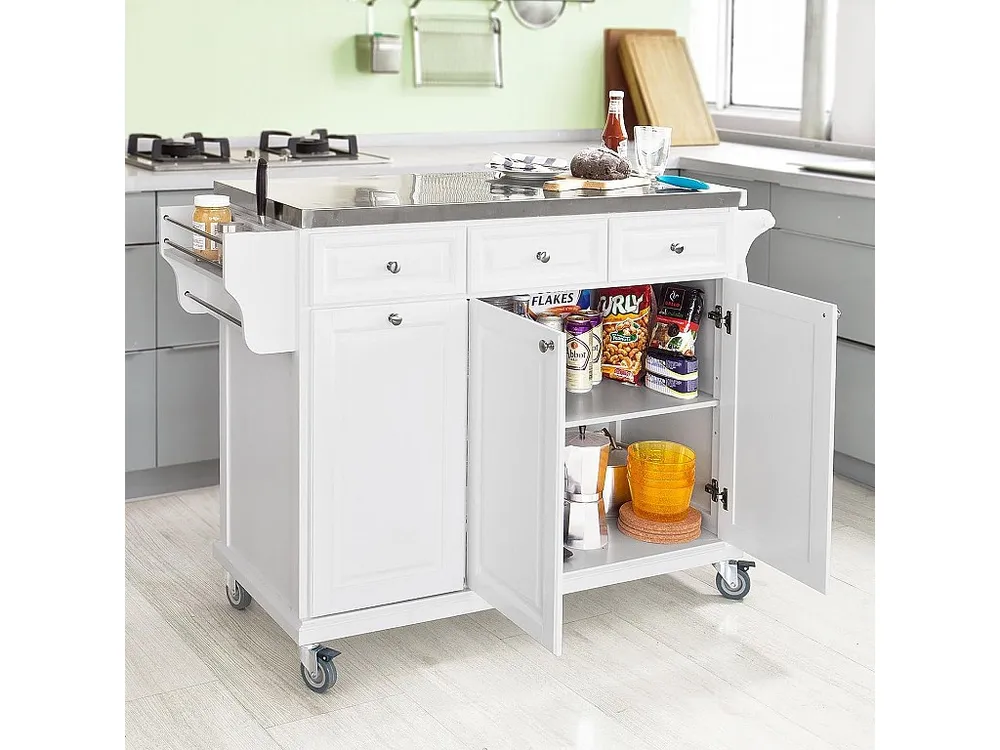 SoBuy Carrello da cucina, credenza, Mobiletto ad angolo Bianco FKW33-W