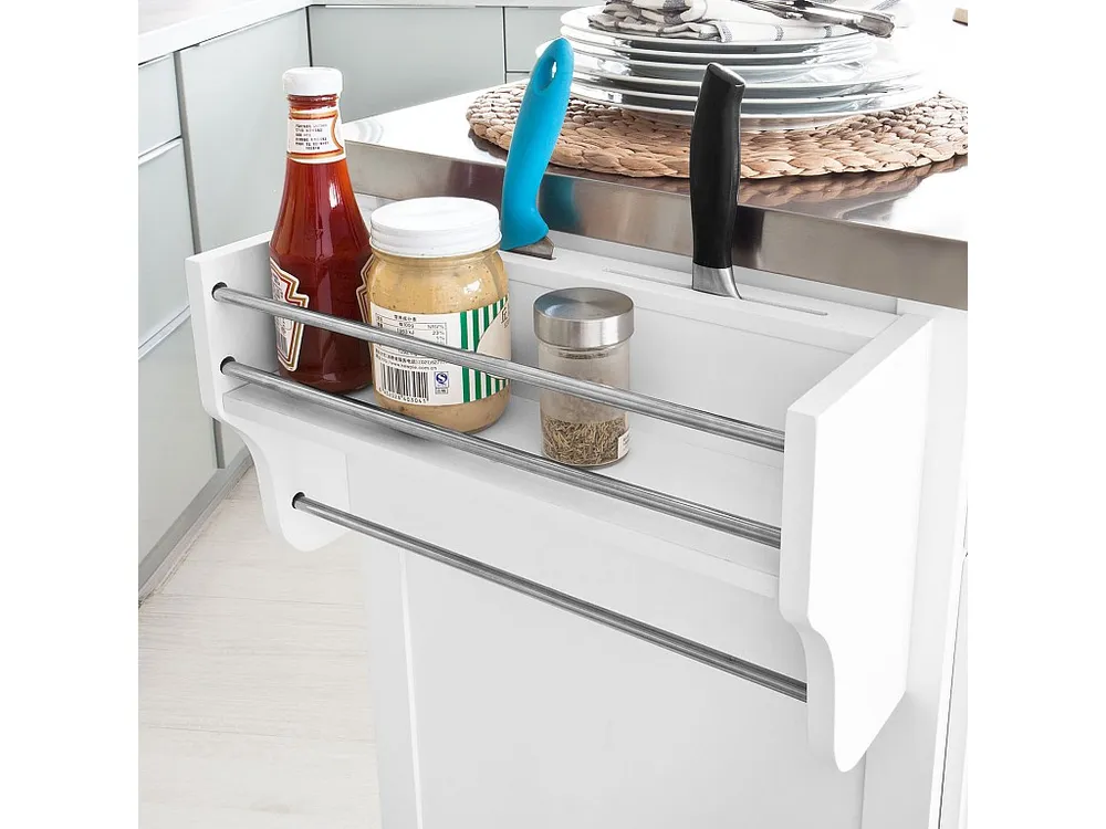 SoBuy Carrello da cucina, credenza, Mobiletto ad angolo Bianco FKW33-W