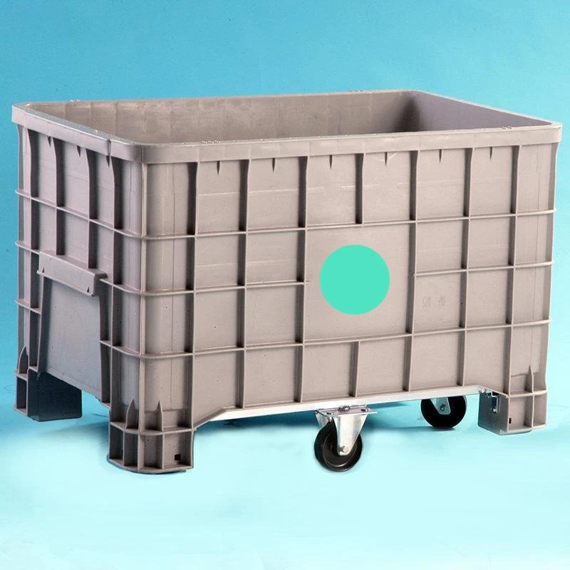 Telaio crociera contenitore plastica da 600lt ruote ø106x40 pp 2 fisse + 2 girevoli