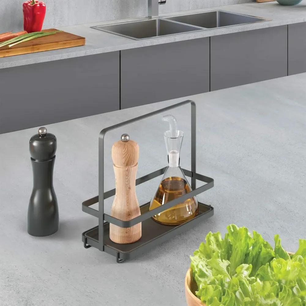 Metaltex Tokyo LAVA – Porta olio/aceto/spezie 1 piano con vassoio