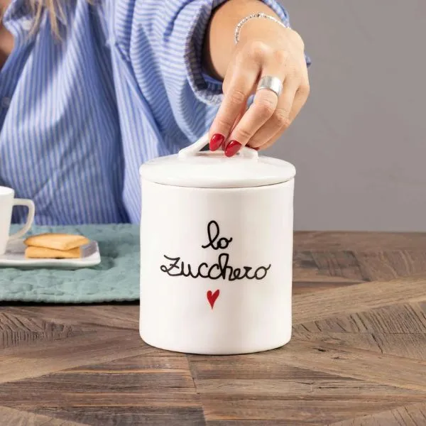 Barattolo gres- Scritta: Lo zucchero