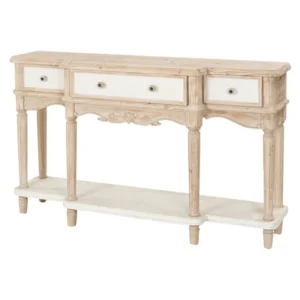 Consolle crema smerlata top naturale 150x38x88