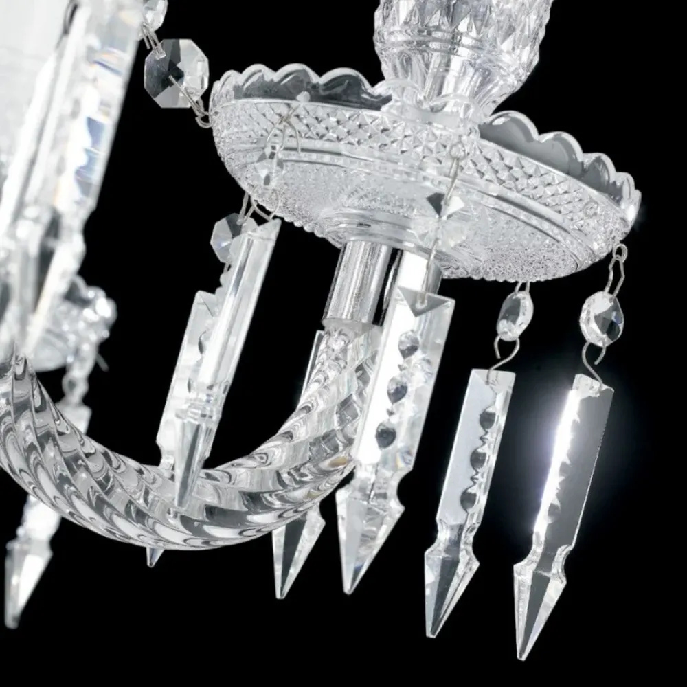 Lampadario classico 6 luci pregevole cristallo con pendagli