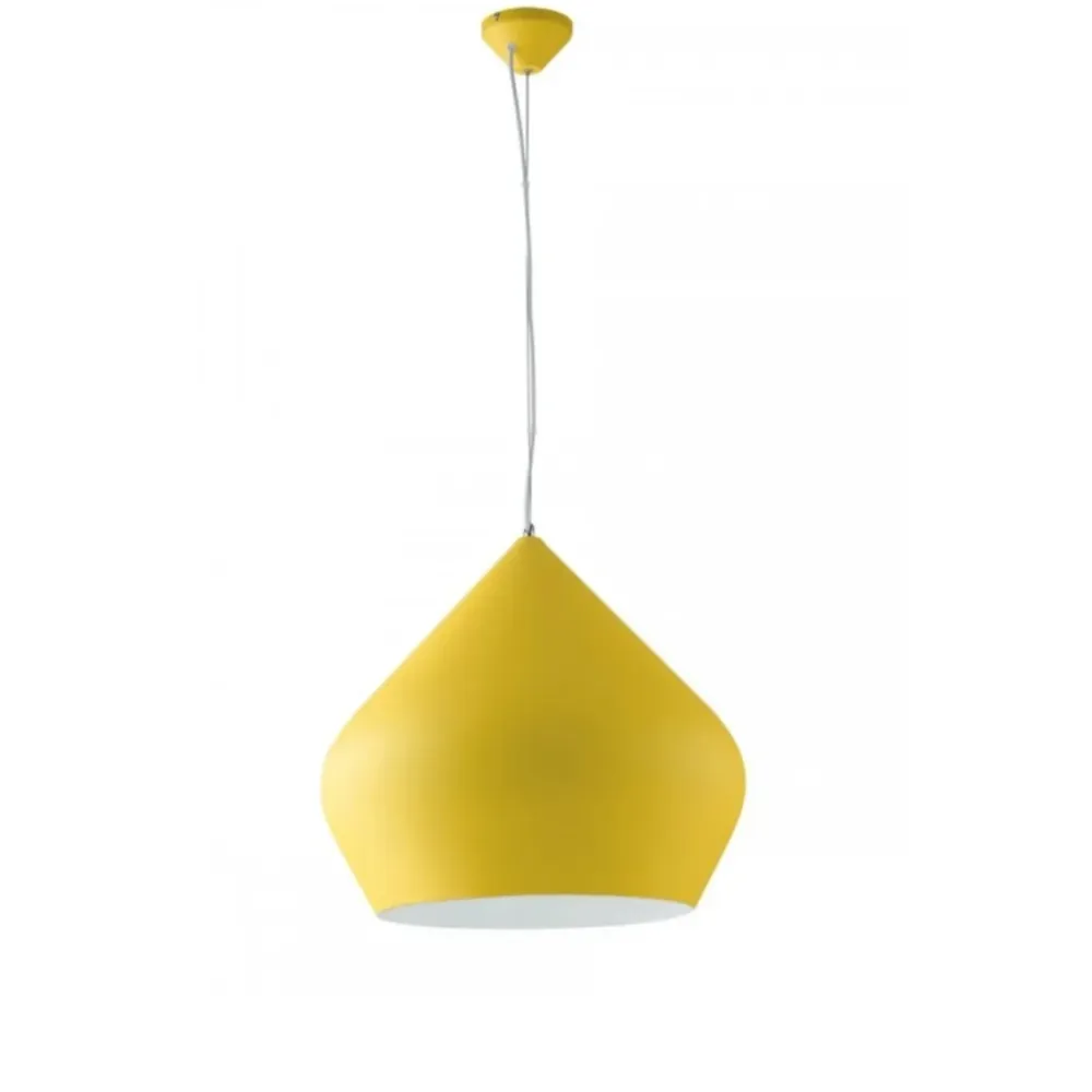 Lampadario Tholos Cupola Industriale Ø 52 cm Metallo Giallo