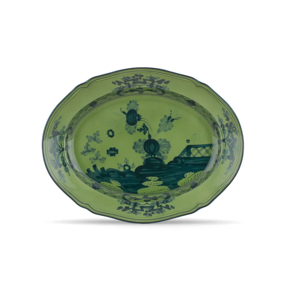 Piatto da Portata Ovale "Oriente Italiano Malachite" Richard Ginori h. 26 cm.