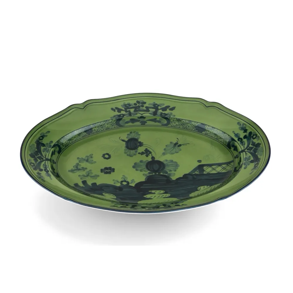 Piatto da Portata Ovale "Oriente Italiano Malachite" Richard Ginori h. 26 cm.