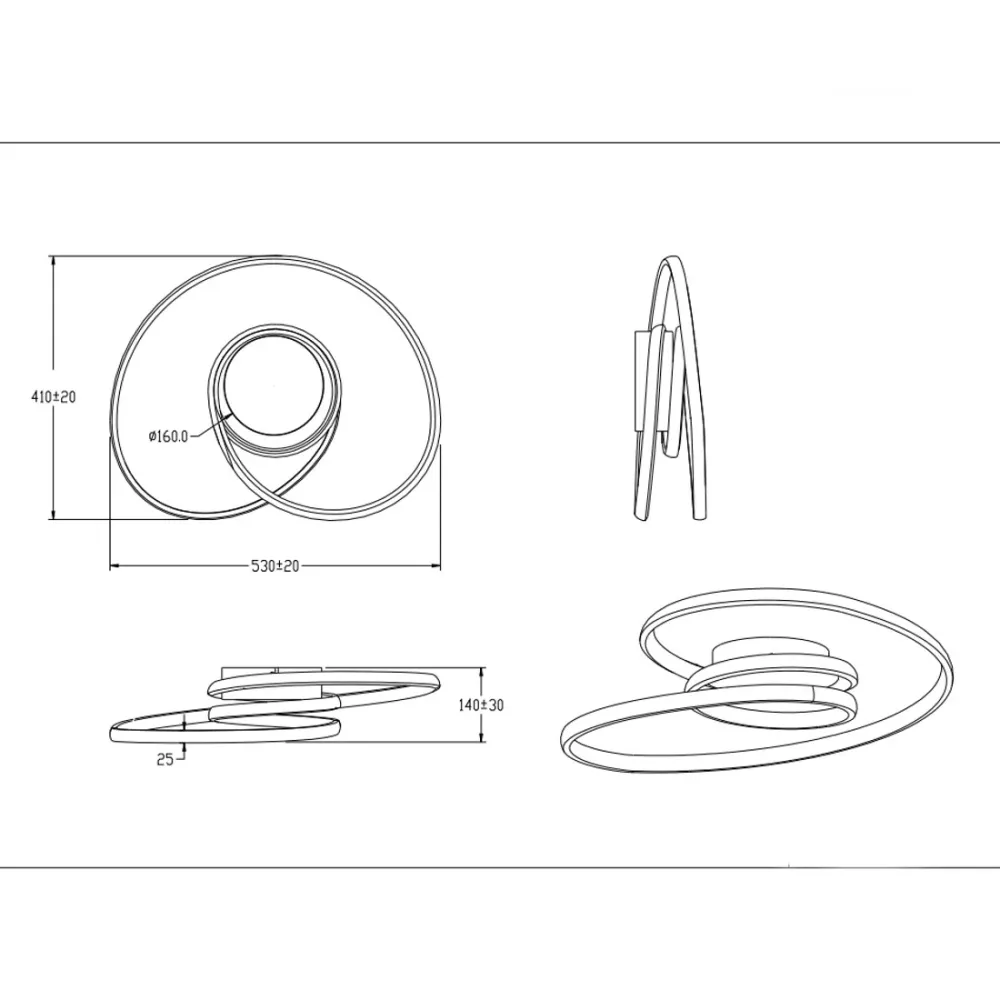 Plafoniera LED Sansa 18,5W Bianca Intrecciata con SwitchDimmer 4000K