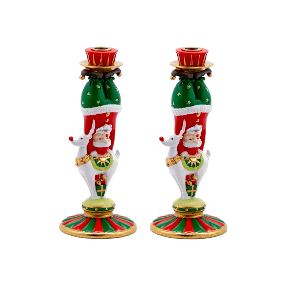 Set 2 Candelieri Monofiamma Babbo Circo EDG 31 cm.