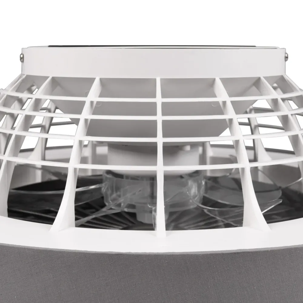 Ventilatore Plafoniera LED Farsund Ø48,5 cm con Luce 30W CCT Tessuto Grigio e Telecomando