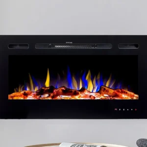 Caminetto elettrico L101,6 x P14 x H54,4 cm Nero CALBUCO