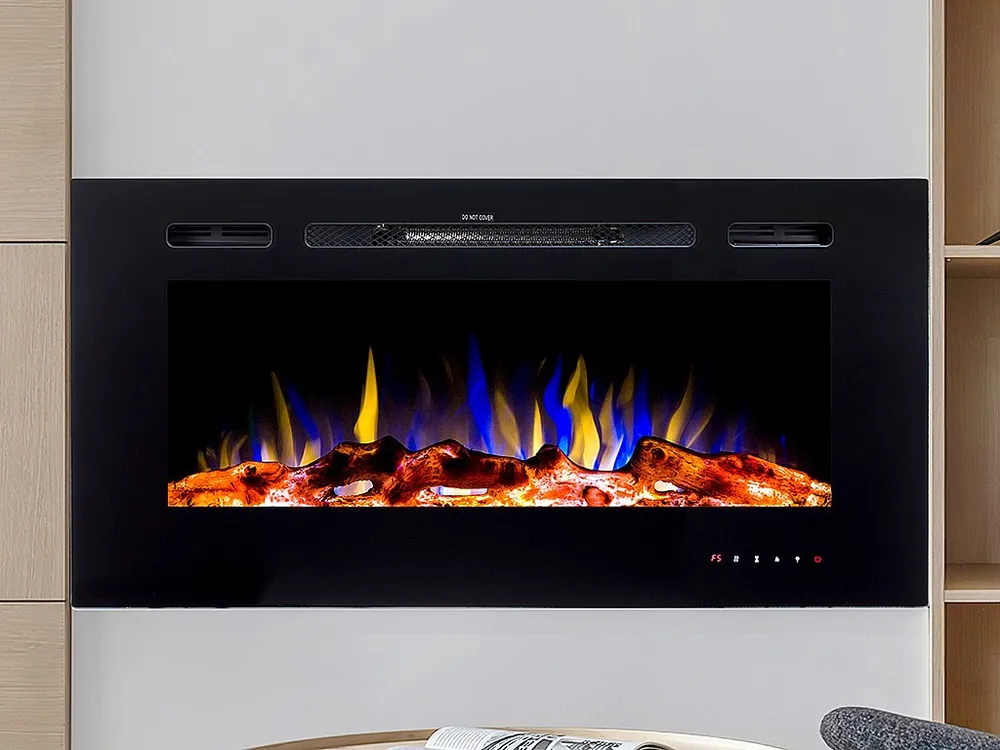 Caminetto elettrico L101,6 x P14 x H54,4 cm Nero CALBUCO