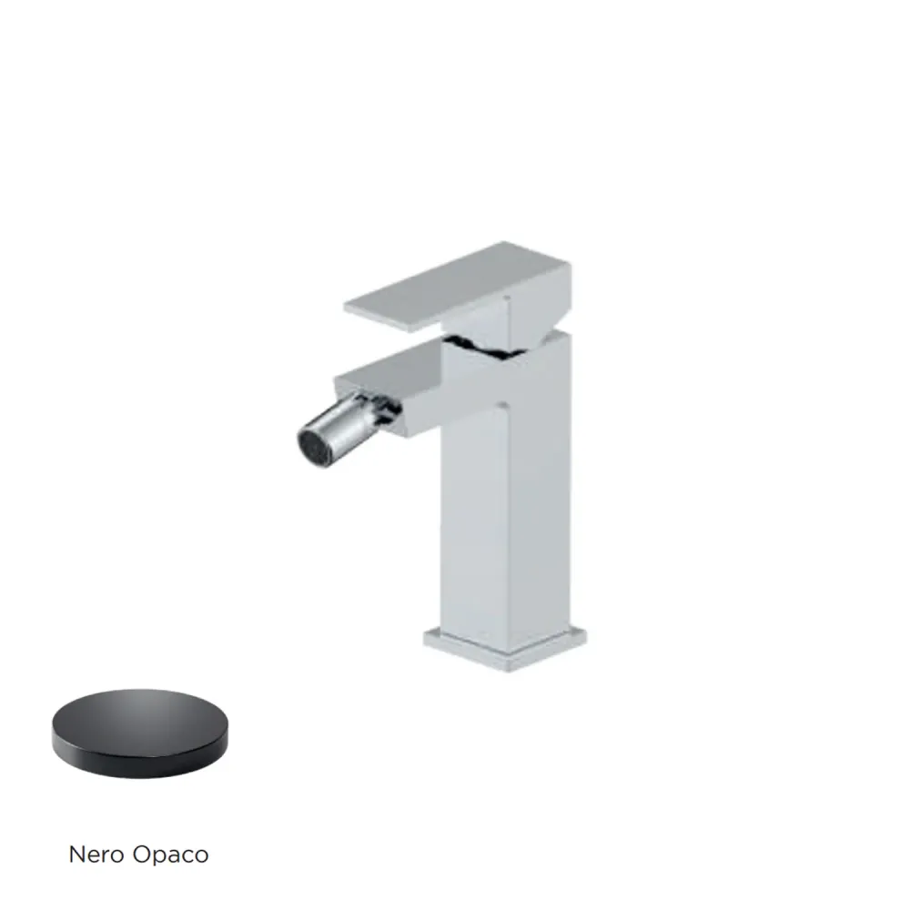 Miscelatore monocomando bidet con scarico RubiFlux serie Rose - Nero Opaco Rame Martellato