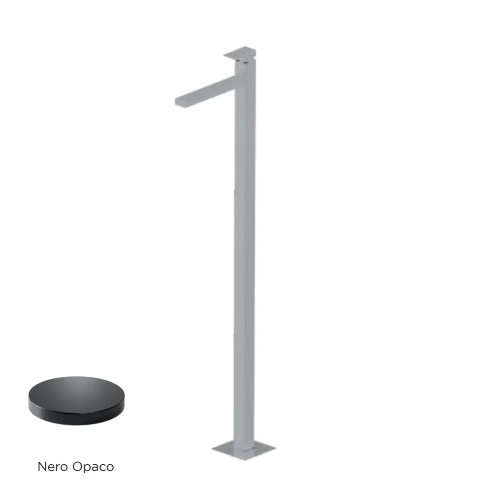 Miscelatore monocomando lavabo freestanding RubiFlux serie Rose - Nero Opaco Design Scandinavo