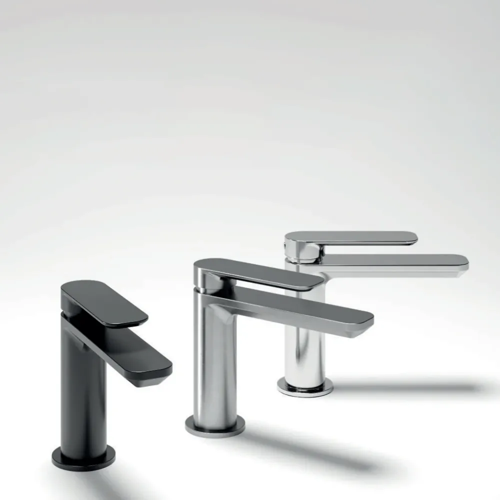 Miscelatore monocomando lavabo RubiFlux serie Azzurro - Cromo | 15 Bar | Riscaldamento Rapido
