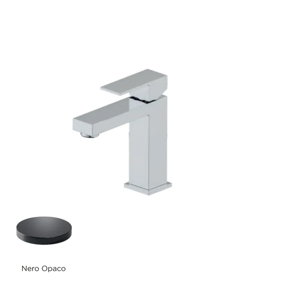 Premium Barista Miscelatore monocomando lavabo con scarico RubiFlux serie Rose - Nero Opaco