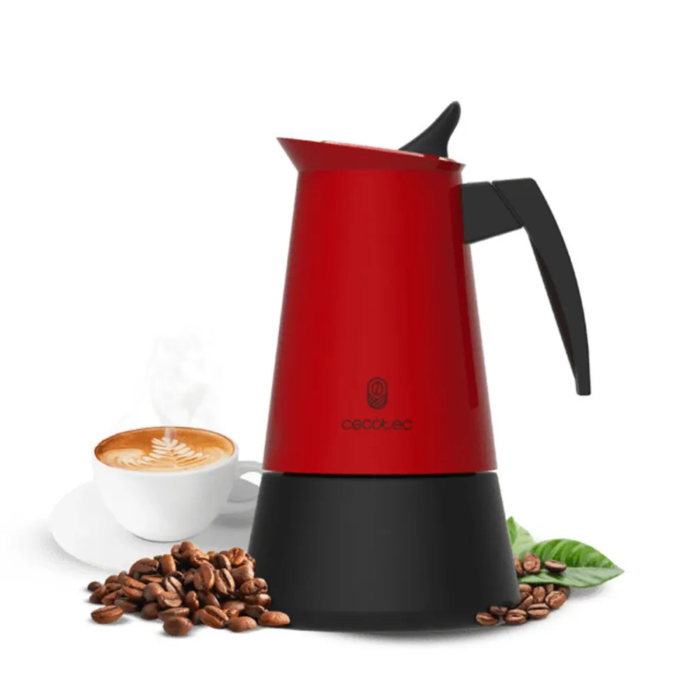 Caffettiera Italiana Cecotec Piccolina 200 2 Tazze 100 ml Rosso per la Colazione