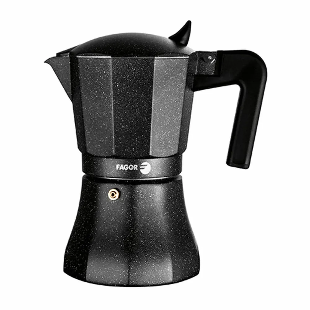 Caffettiera Italiana Fagor TIRAMISU 9 Nero Alluminio Design Scandinavo
