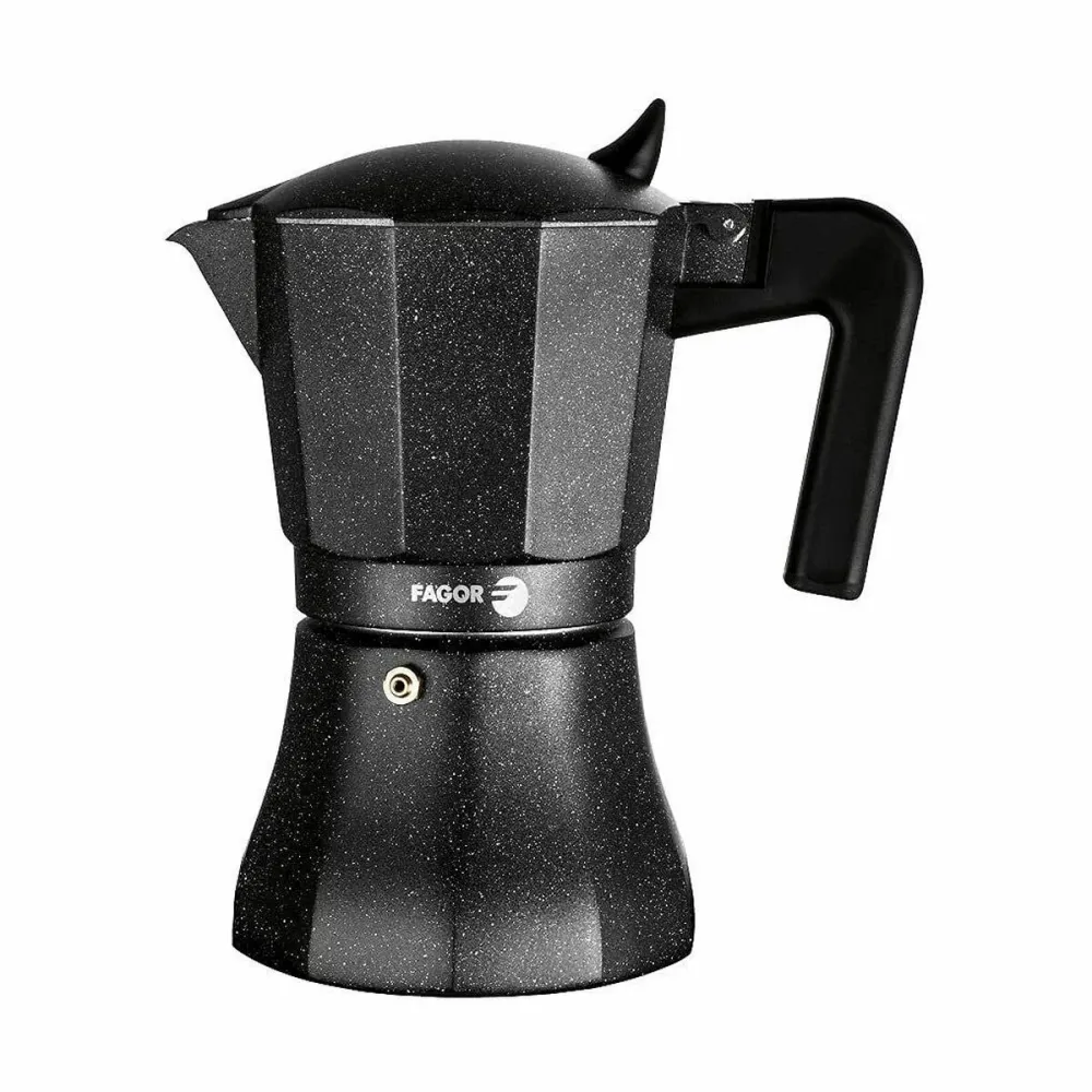 Caffettiera Italiana Fagor TIRAMISU 9 Nero Alluminio Design Scandinavo