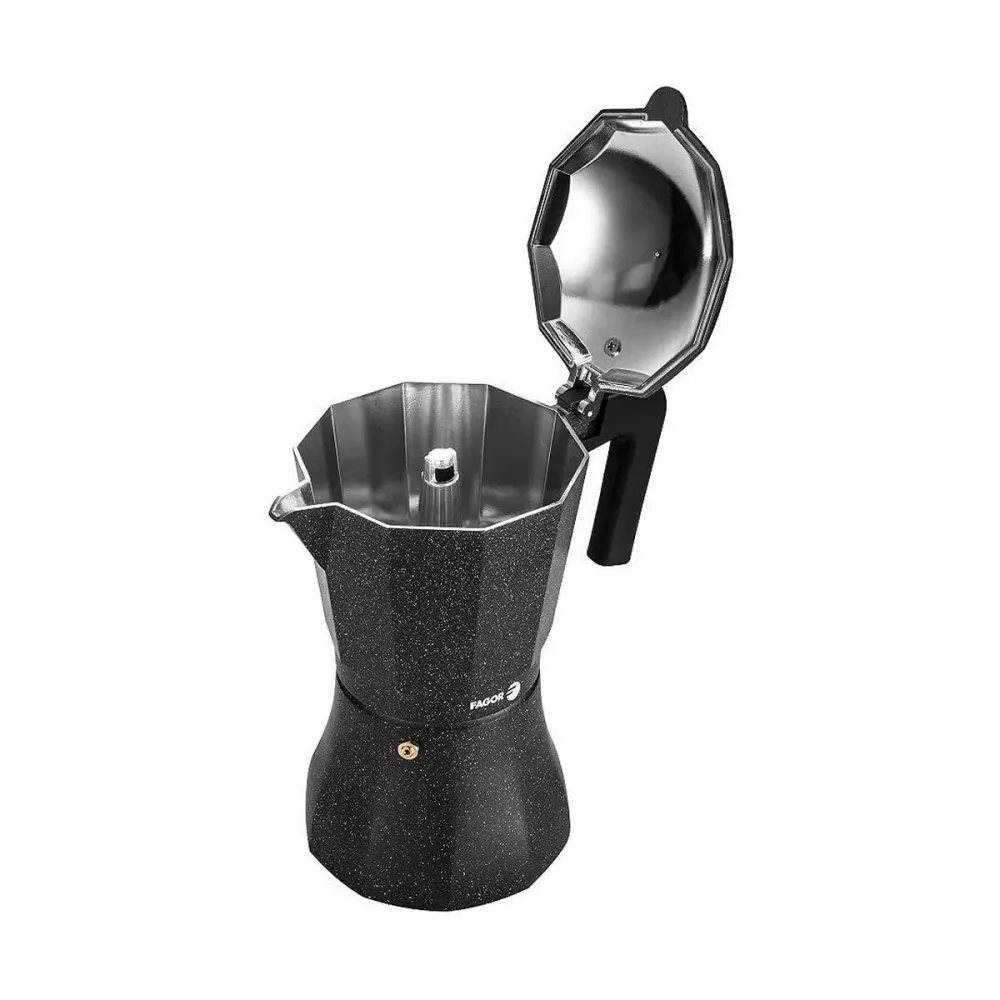 Caffettiera Italiana Fagor TIRAMISU 9 Nero Alluminio Design Scandinavo