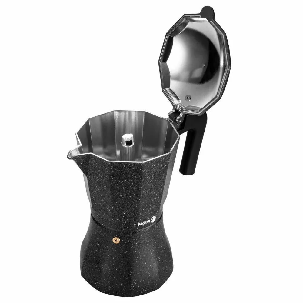 Caffettiera Italiana Fagor TIRAMISU 9 Nero Alluminio Design Scandinavo