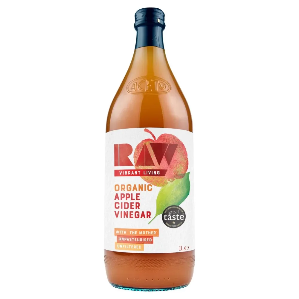 Aceto di sidro di mele biologico Raw Vibrant Living con madre 1 litro
