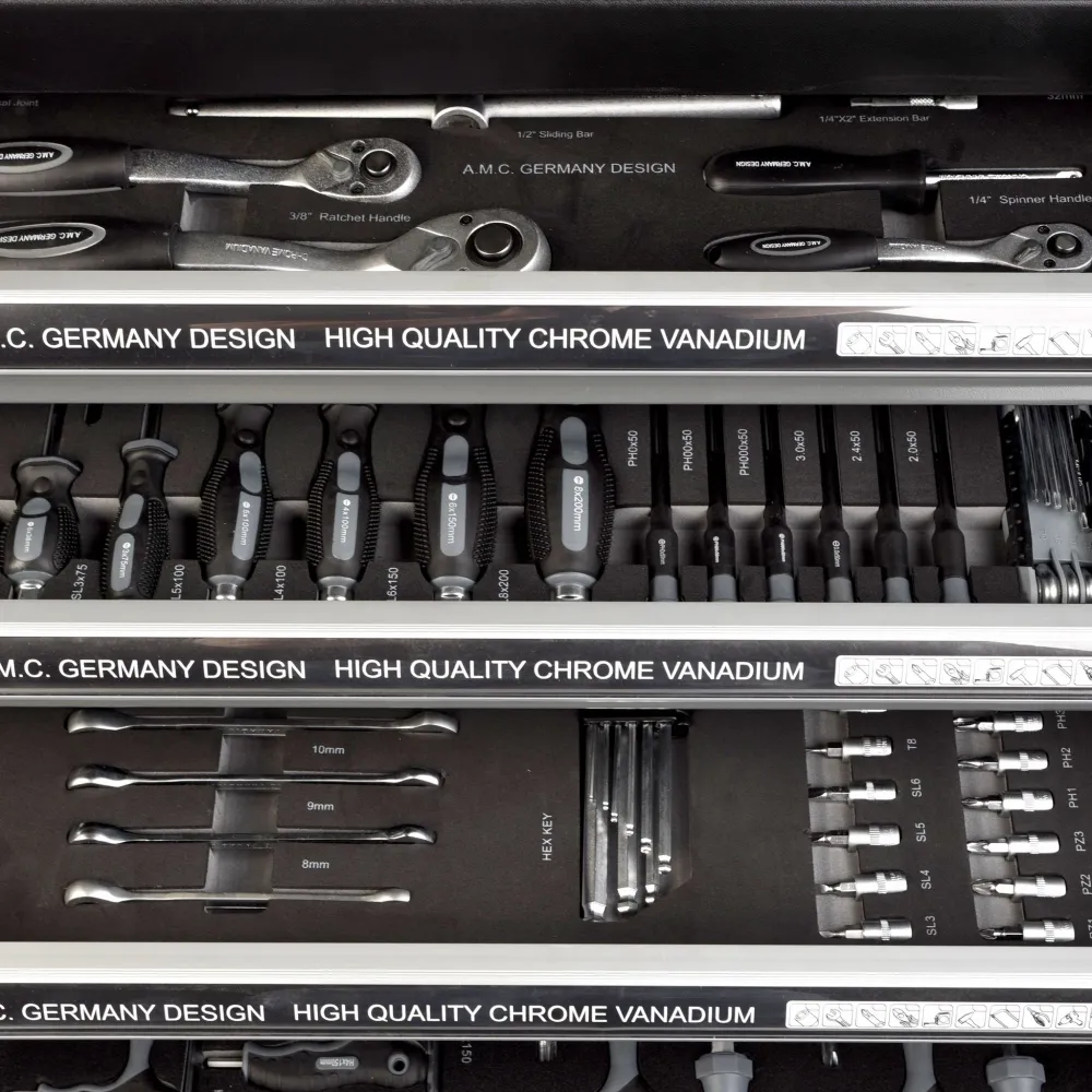 AMC Carrello porta attrezzi completo di utensili 6 cassetti con organizer completo di 1000 utensili