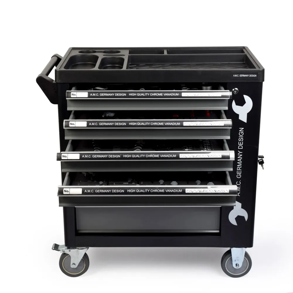 AMC Carrello porta attrezzi completo di utensili 6 cassetti con organizer completo di 1000 utensili