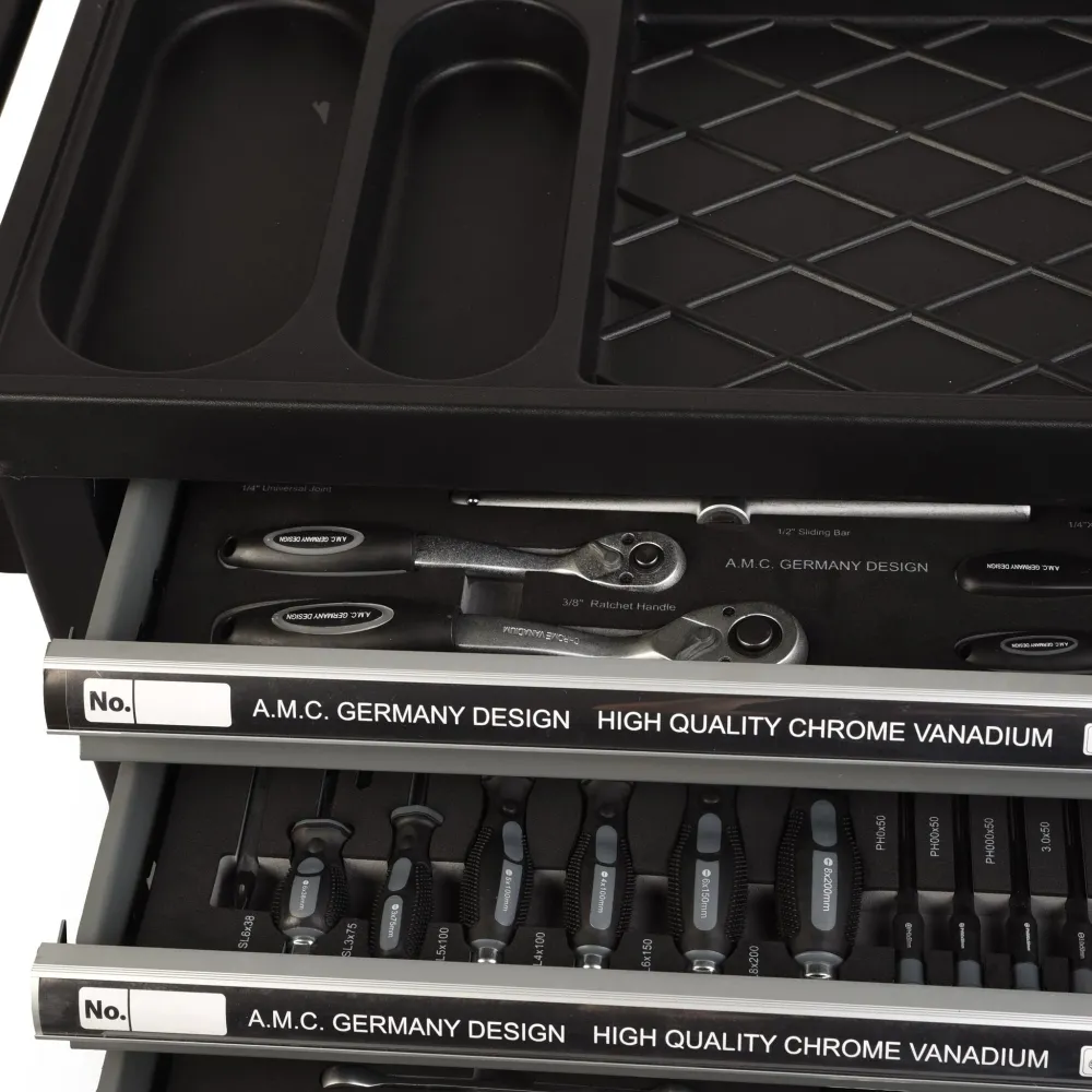 AMC Carrello porta attrezzi completo di utensili 6 cassetti con organizer completo di 1000 utensili