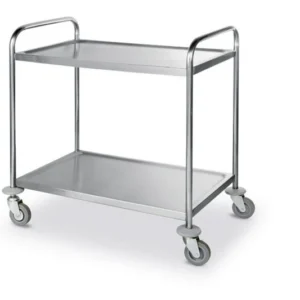 Carello Portavivande 2 Piani Cm.90x59xh.93 Acciaio Inox