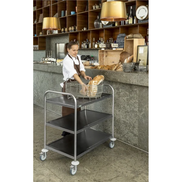 Carrello acciaio inox con 3 ripiani e molteplici applicazioni