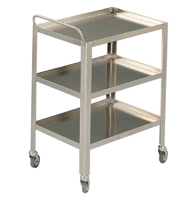 Carrello acciaio inox 3 piani - cm 70x50x80H