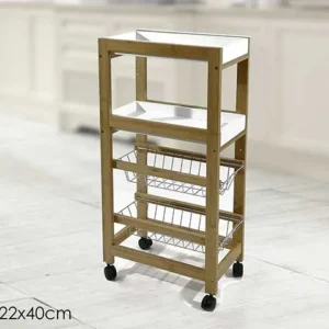 Carrello bianco c/ruote 22x40x83cm 667651