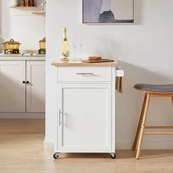 carrello da cucina | carrello laterale | carrello | bianco-naturale
