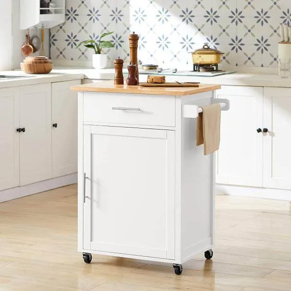 carrello da cucina | carrello laterale | carrello | bianco-naturale