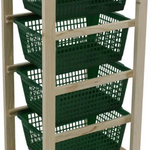 CARRELLO DA CUCINA CON CESTELLI colore naturale
