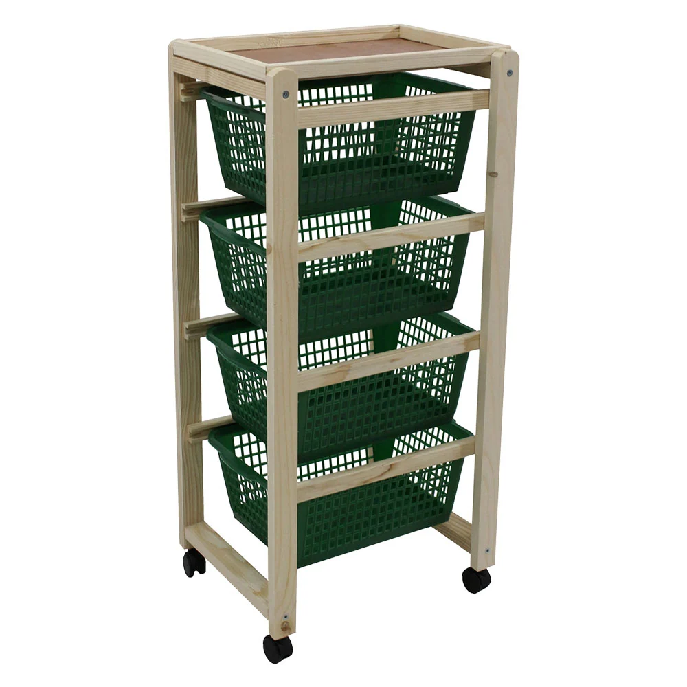 Carrello Da Cucina Con Cestelli Colore Naturale