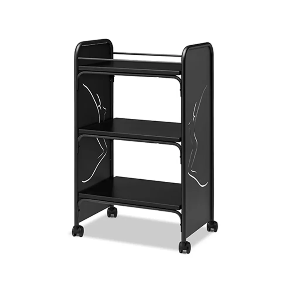 Carrello Design Acciaio con 3 ripiani Legno