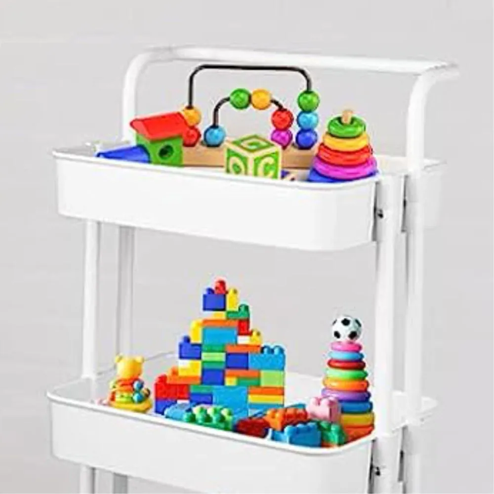CARRELLO FERRO 3RIP. C/RUOTE CM 35X42.5XH79CM BIANCO