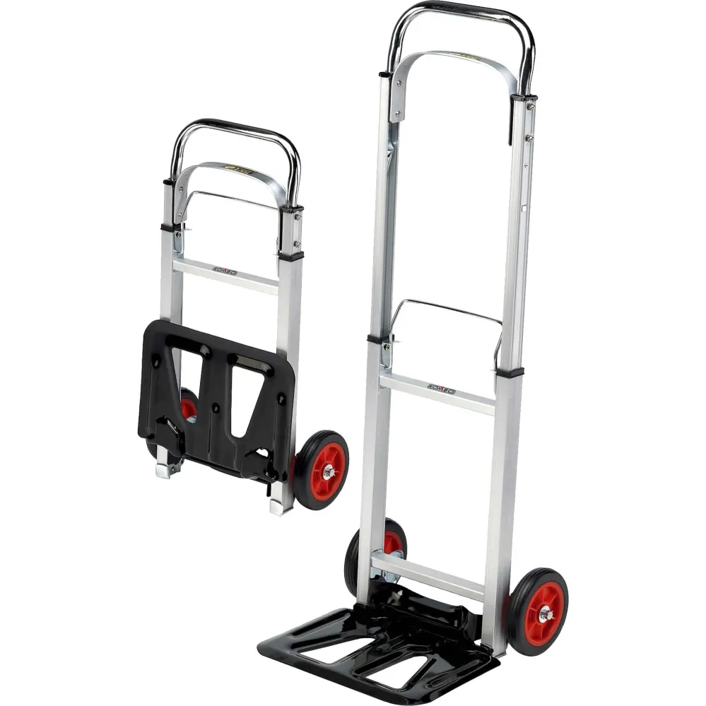 CARRELLO INDUSTRIALE PIEGHEVOLE ALLUMINIO CON PNEUMATICI ANTIFORATURA E CAPACITÀ DI CARICO DI 90KG